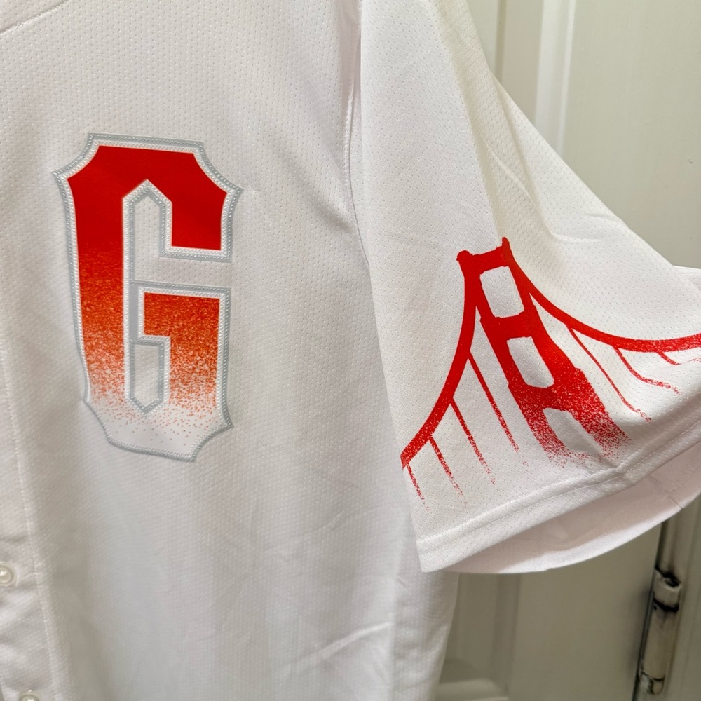 Nike White and Orange City Connect SF Giants Baseball Jersey - Picture 4 of 6
